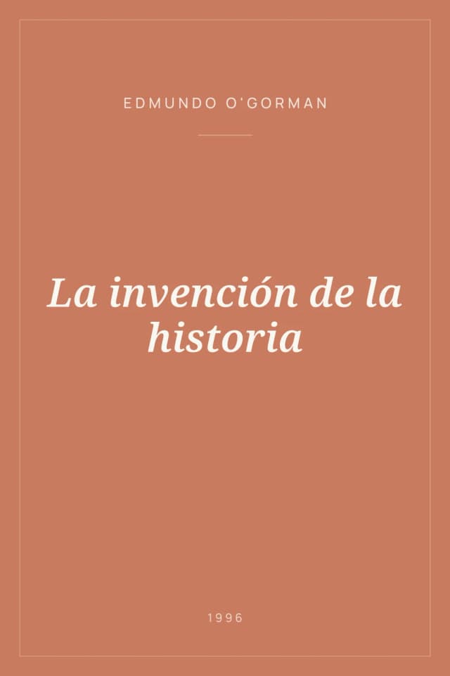 Portada de La invención de la historia