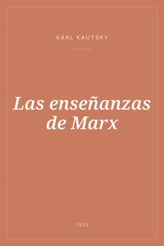 Portada de Las enseñanzas de Marx