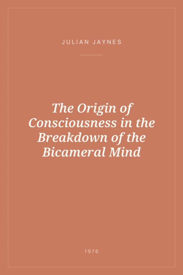 Portada de The Origin of Consciousness in the Breakdown of the Bicameral Mind