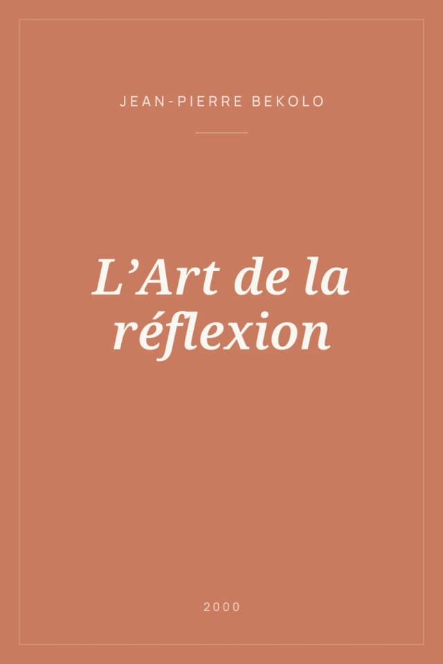 Portada de L’Art de la réflexion