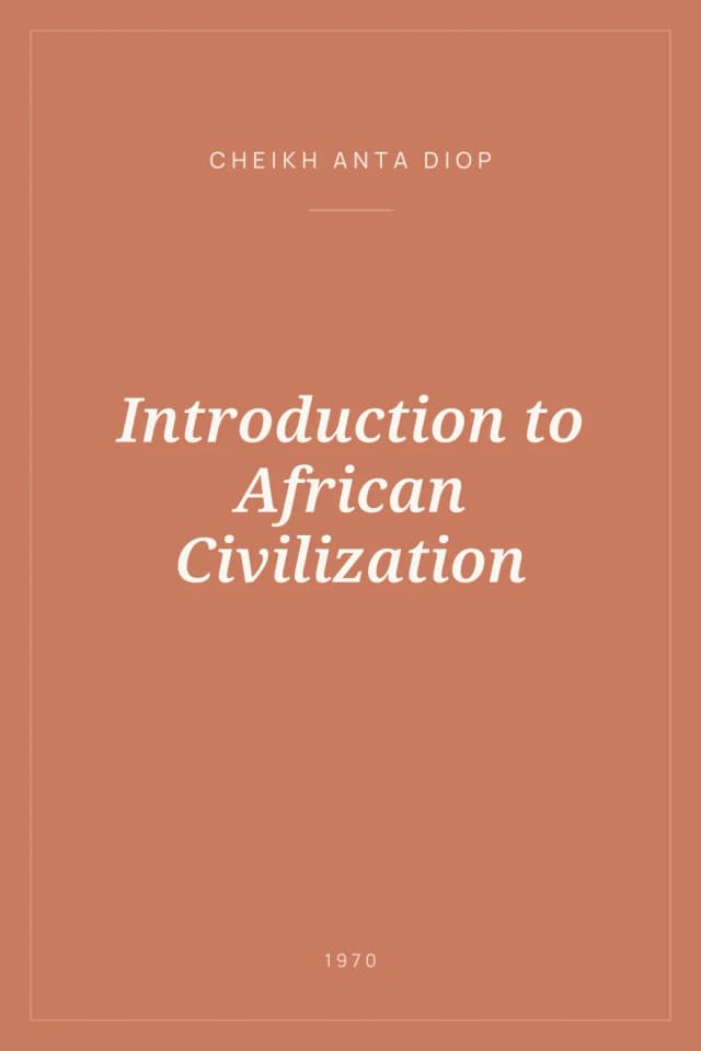 Portada de Introduction to African Civilization