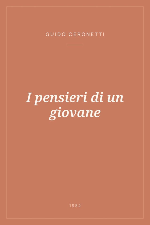 Portada de I pensieri di un giovane