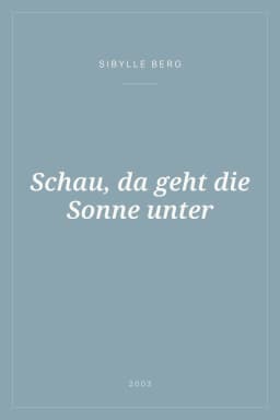 Portada de Schau, da geht die Sonne unter