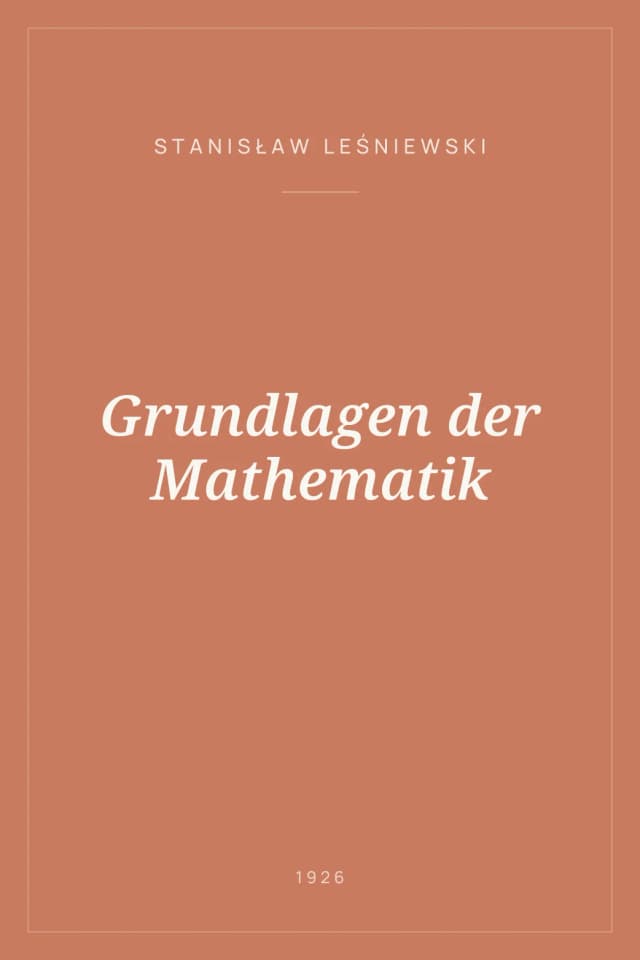 Portada de Grundlagen der Mathematik