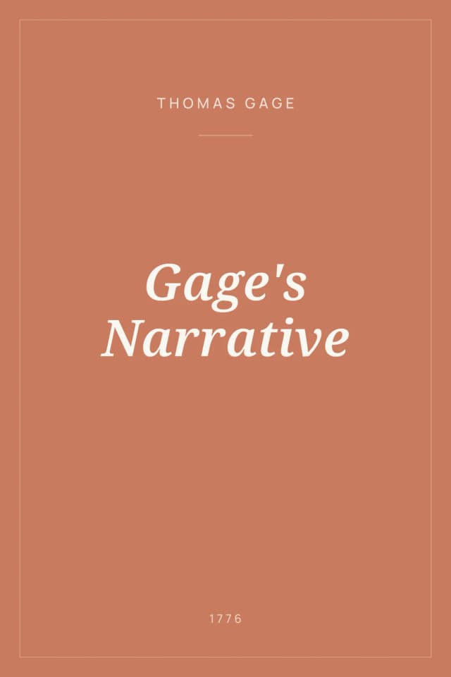 Portada de Gage's Narrative