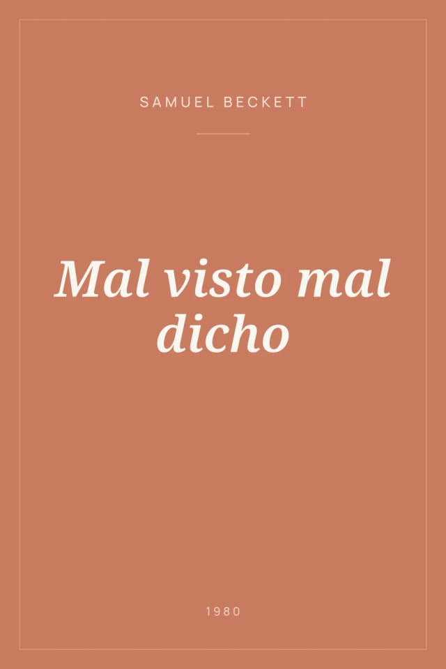 Portada de Mal visto mal dicho