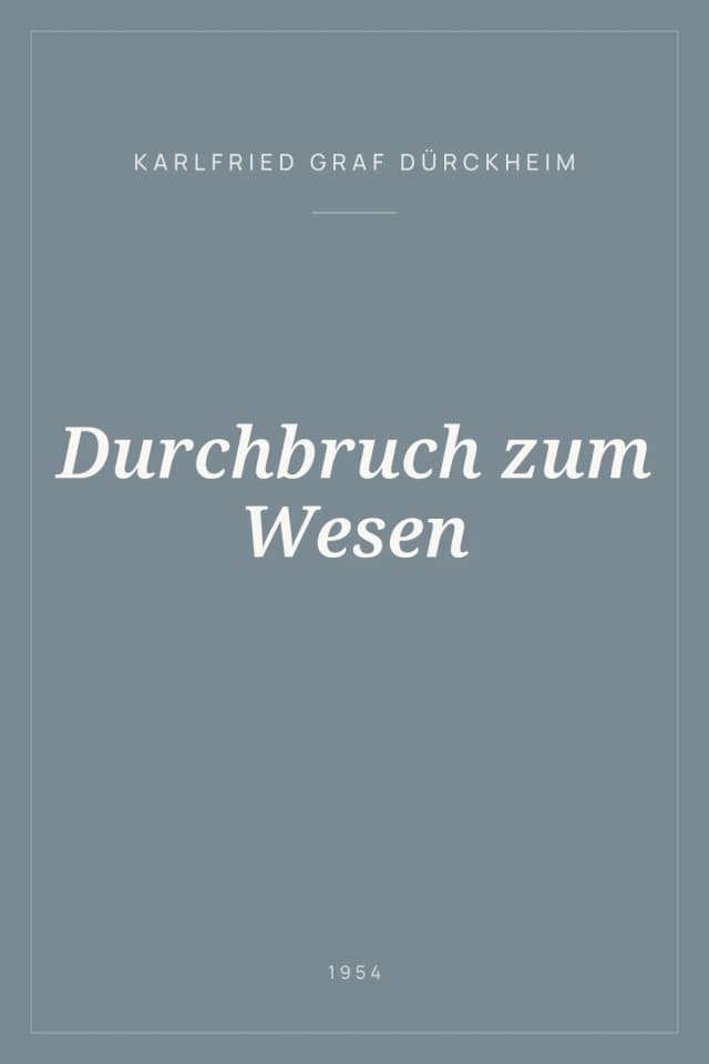Portada de Durchbruch zum Wesen