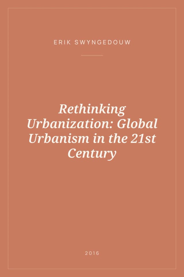 Portada de Rethinking Urbanization: Global Urbanism in the 21st Century