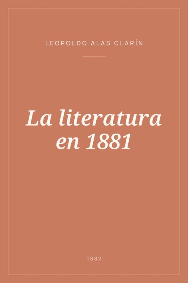 Portada de La literatura en 1881