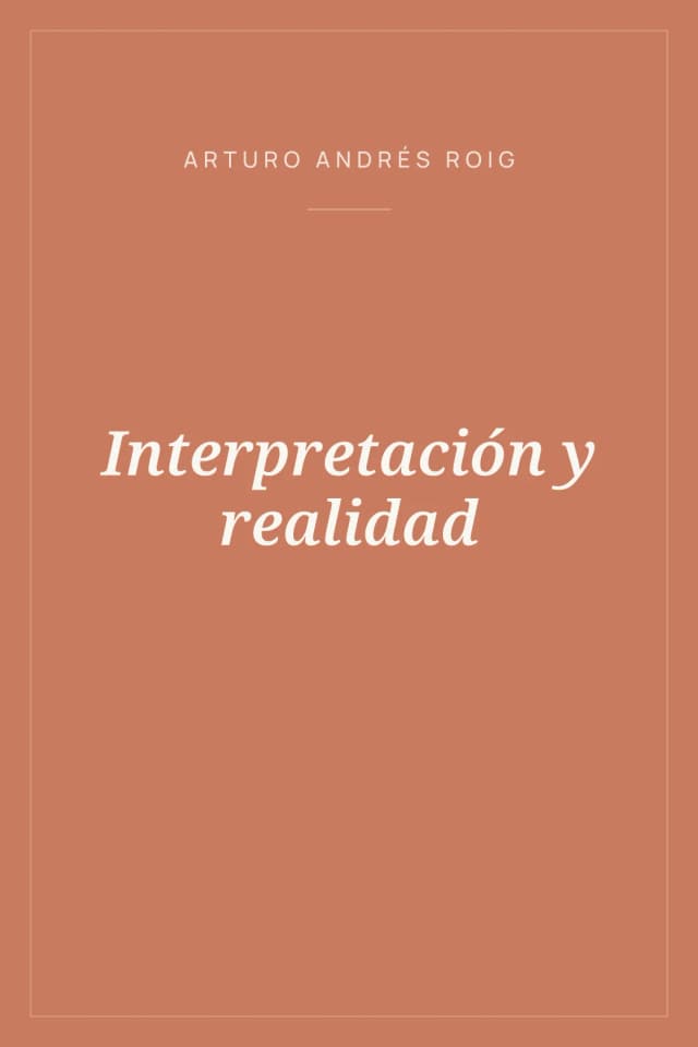Portada de Interpretación y realidad