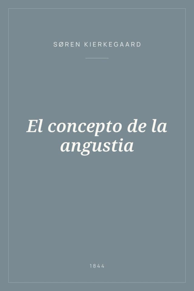 Portada de El concepto de la angustia