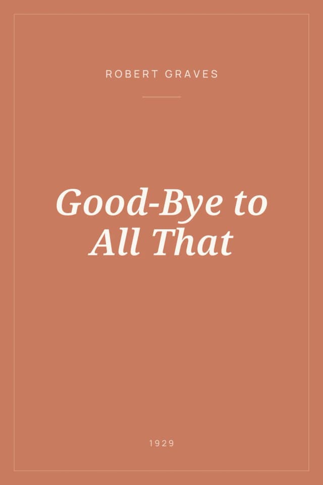 Portada de Good-Bye to All That