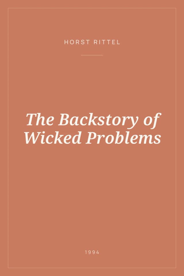 Portada de The Backstory of Wicked Problems