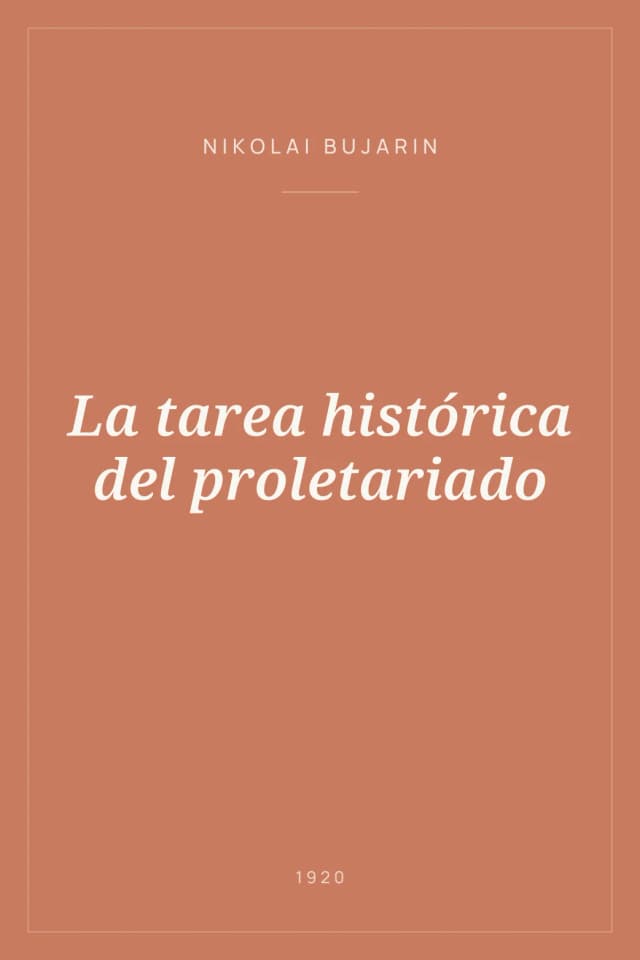 Portada de La tarea histórica del proletariado