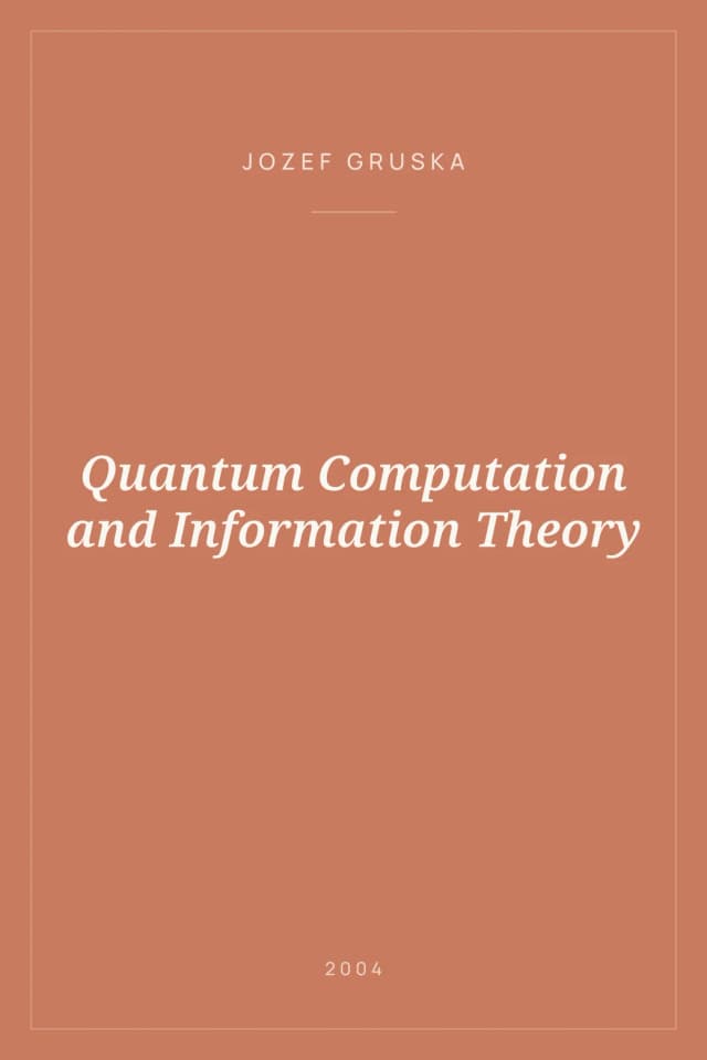 Portada de Quantum Computation and Information Theory