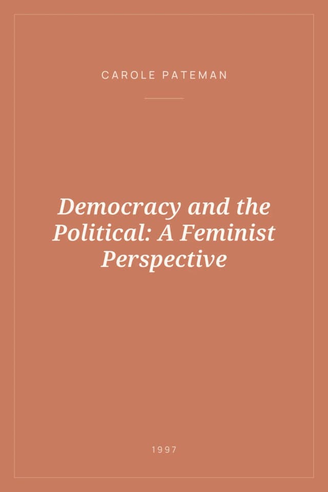 Portada de Democracy and the Political: A Feminist Perspective