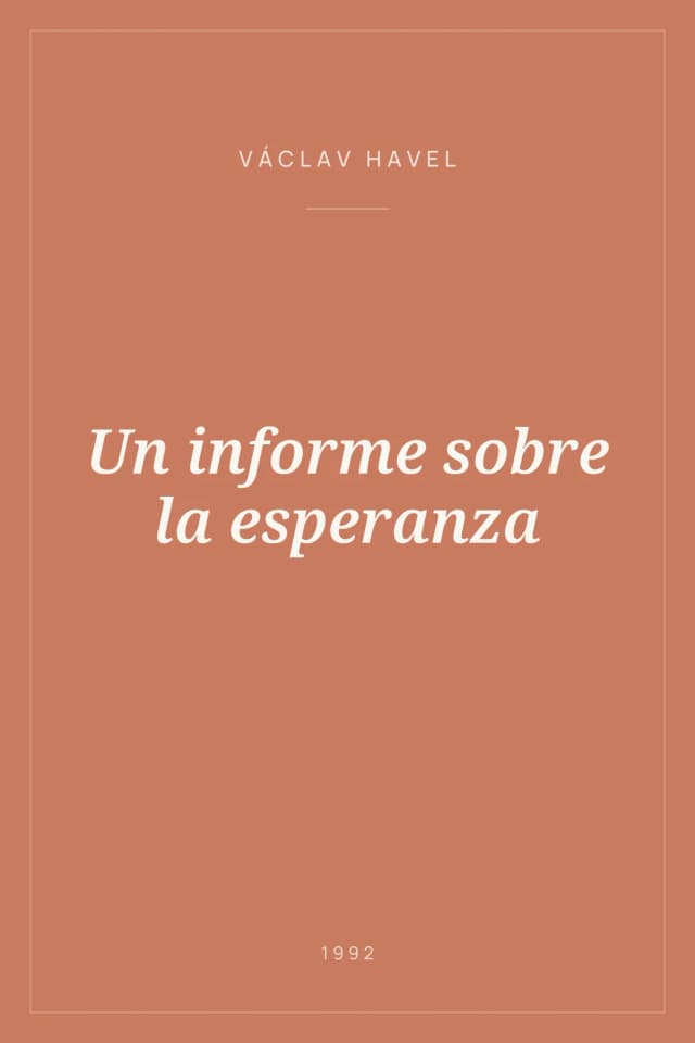 Portada de Un informe sobre la esperanza