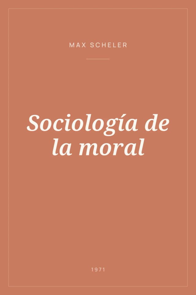 Portada de Sociología de la moral