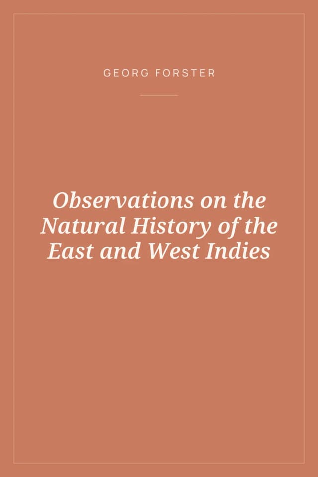 Portada de Observations on the Natural History of the East and West Indies