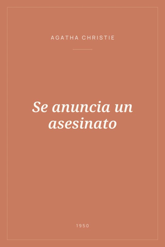 Portada de Se anuncia un asesinato