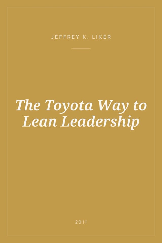 Portada de The Toyota Way to Lean Leadership