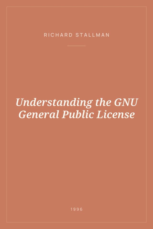 Portada de Understanding the GNU General Public License