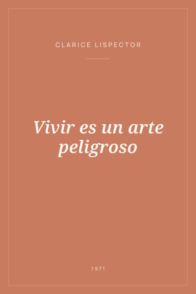 Portada de Vivir es un arte peligroso