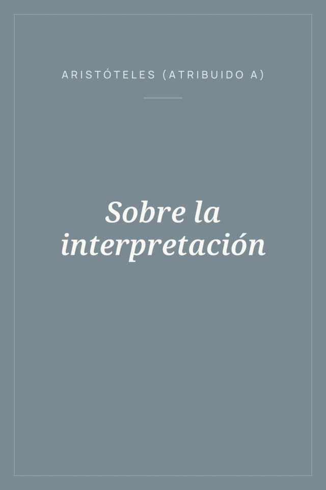 Portada de Sobre la interpretación
