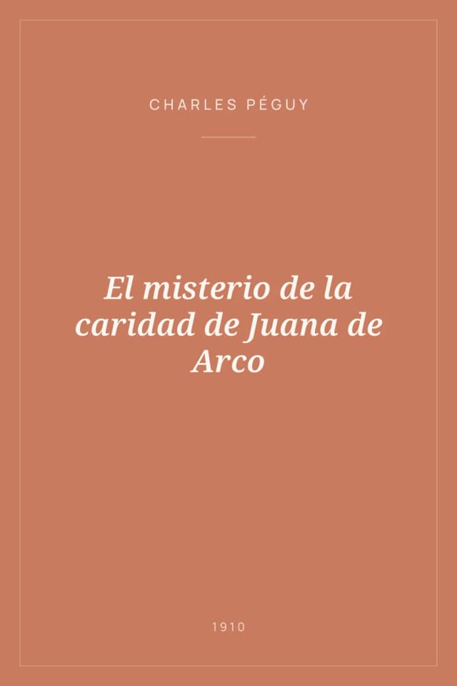 Portada de El misterio de la caridad de Juana de Arco