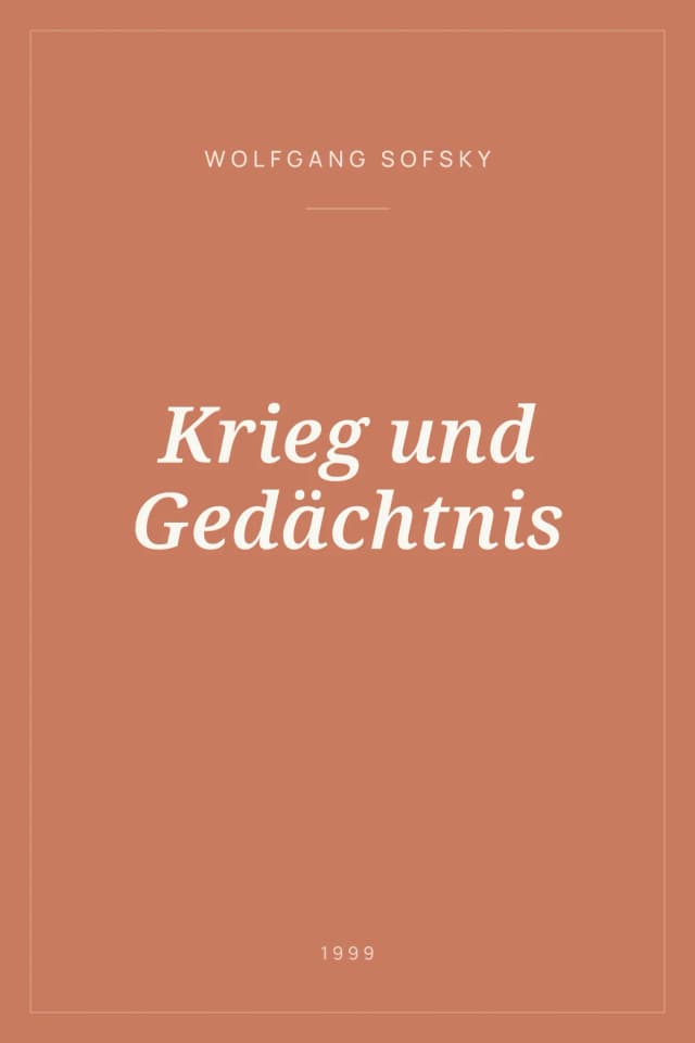 Portada de Krieg und Gedächtnis