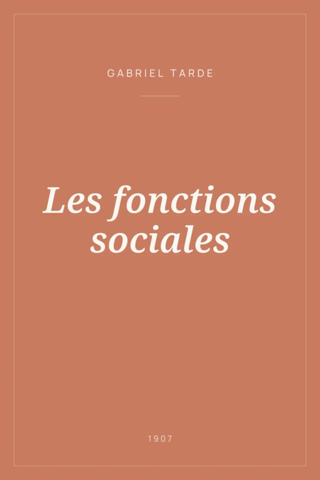 Portada de Les fonctions sociales