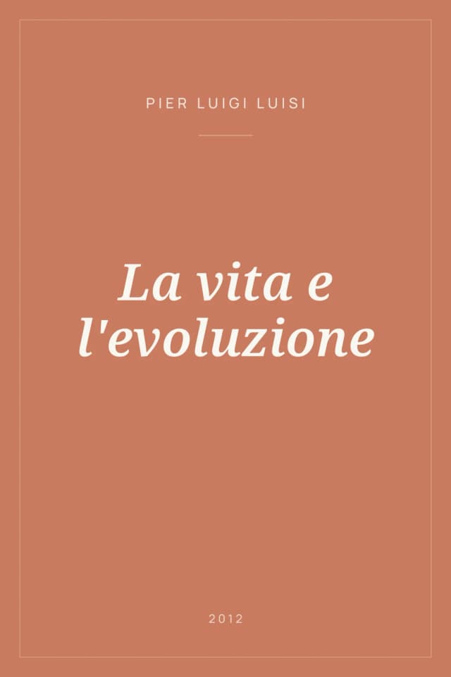 Portada de La vita e l'evoluzione