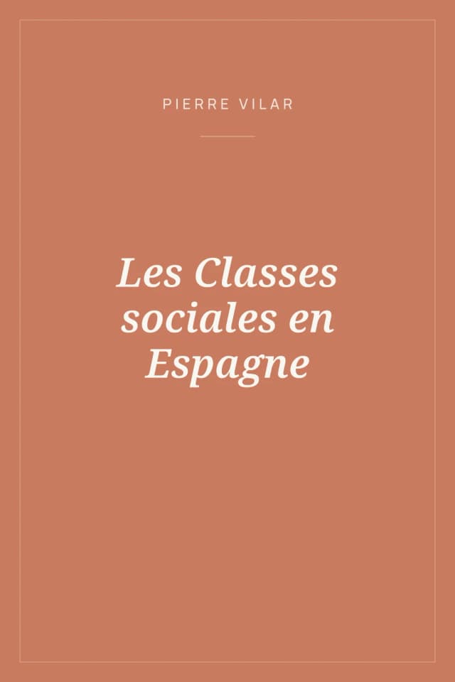 Portada de Les Classes sociales en Espagne