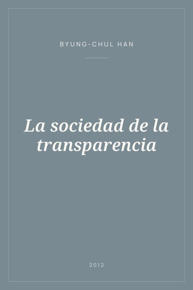 Portada de La sociedad de la transparencia