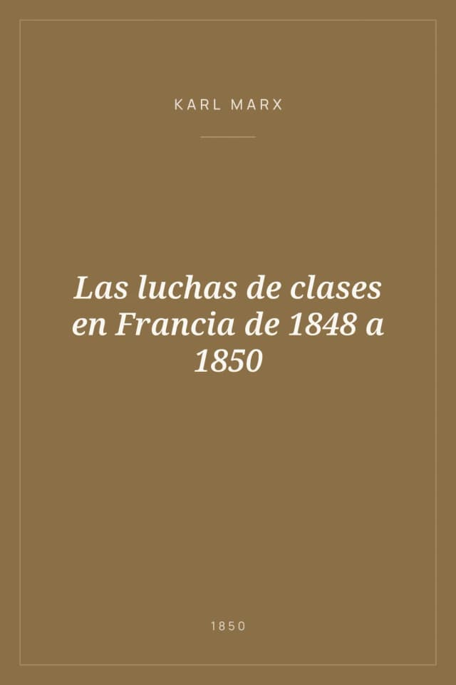 Portada de Las luchas de clases en Francia de 1848 a 1850