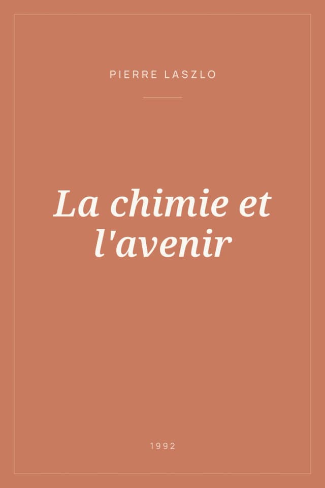Portada de La chimie et l'avenir