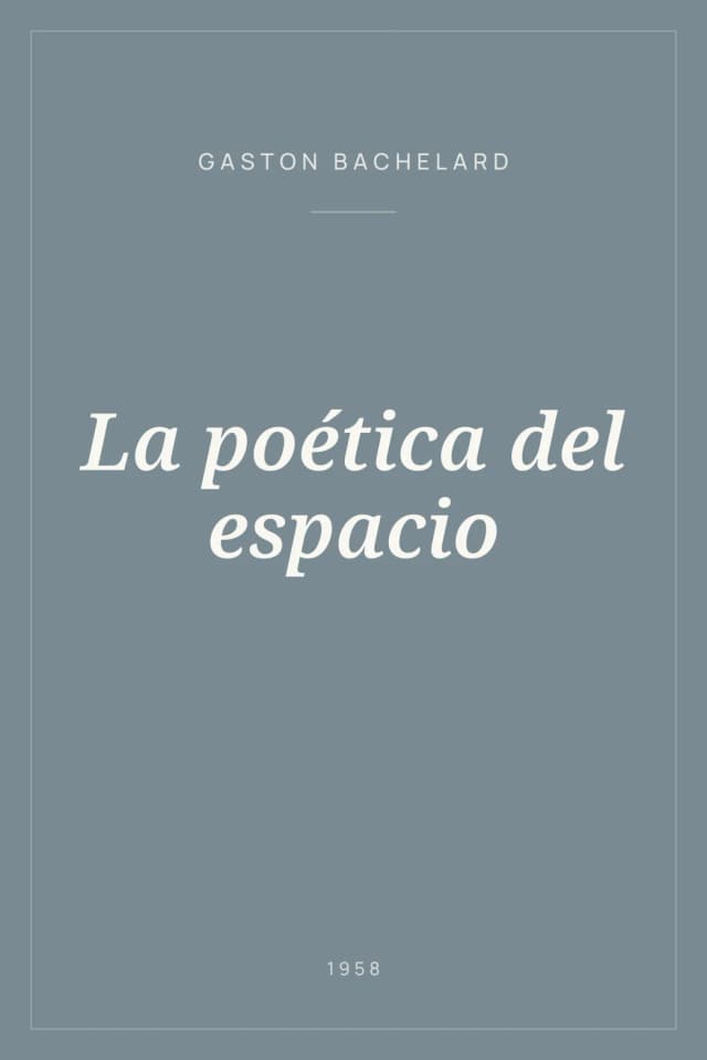 Portada de La poética del espacio