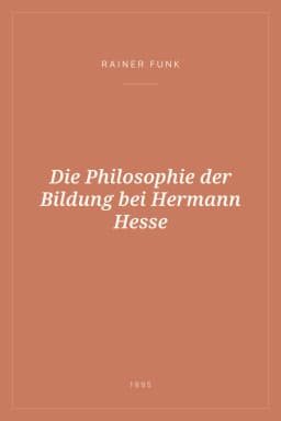 Portada de Die Philosophie der Bildung bei Hermann Hesse