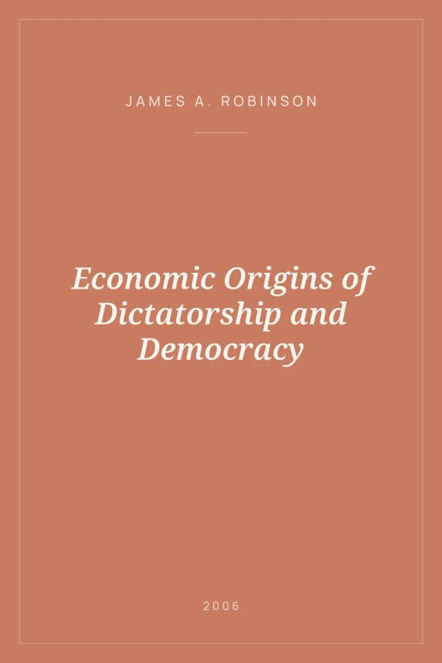 Portada de Economic Origins of Dictatorship and Democracy