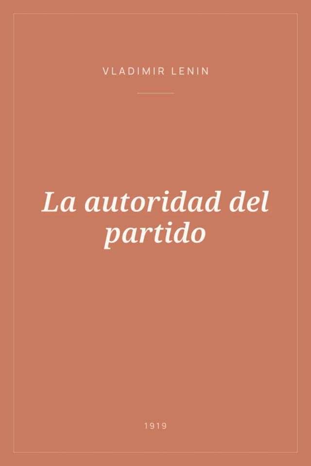 Portada de La autoridad del partido