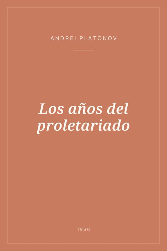 Portada de Los años del proletariado