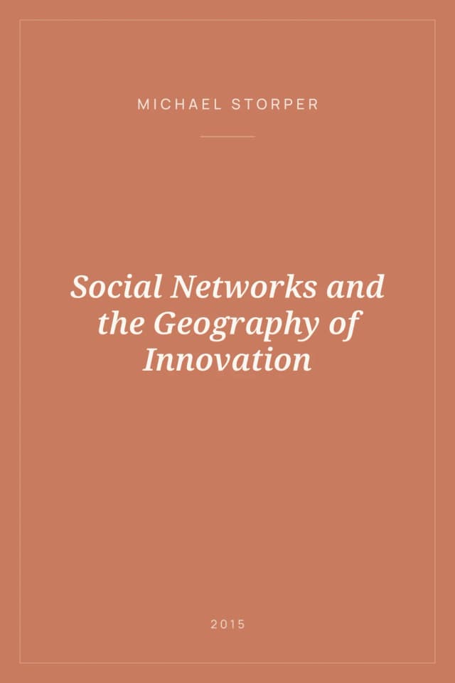 Portada de Social Networks and the Geography of Innovation