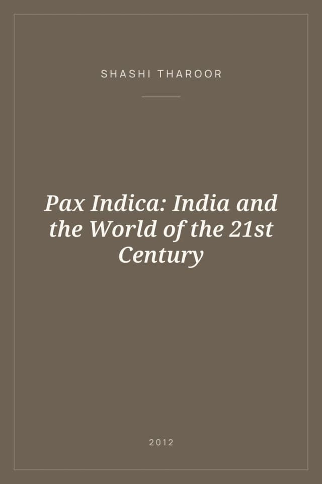 Portada de Pax Indica: India and the World of the 21st Century
