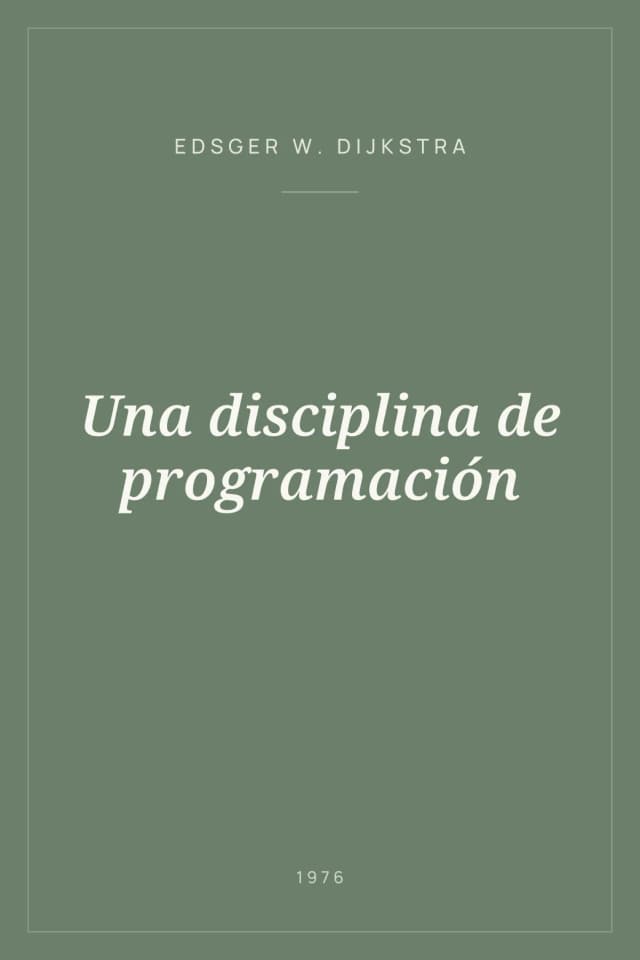 Portada de Una disciplina de programación
