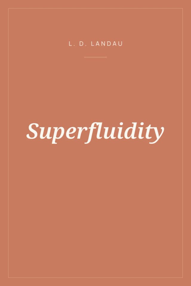 Portada de Superfluidity