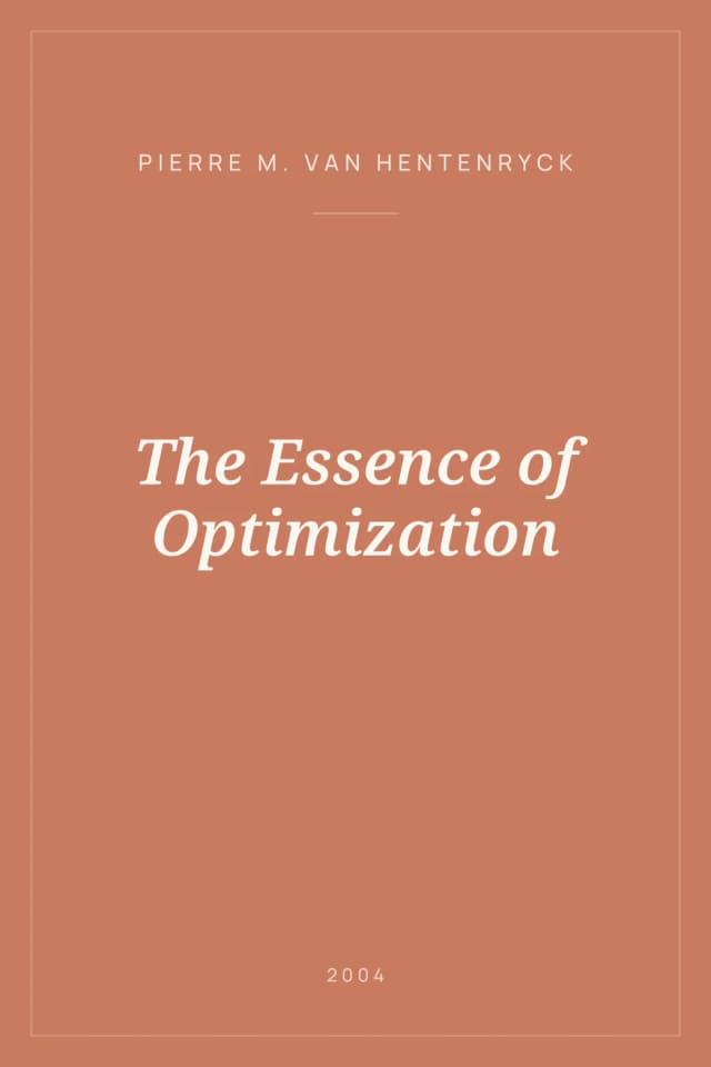 Portada de The Essence of Optimization