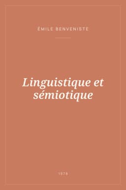 Portada de Linguistique et sémiotique