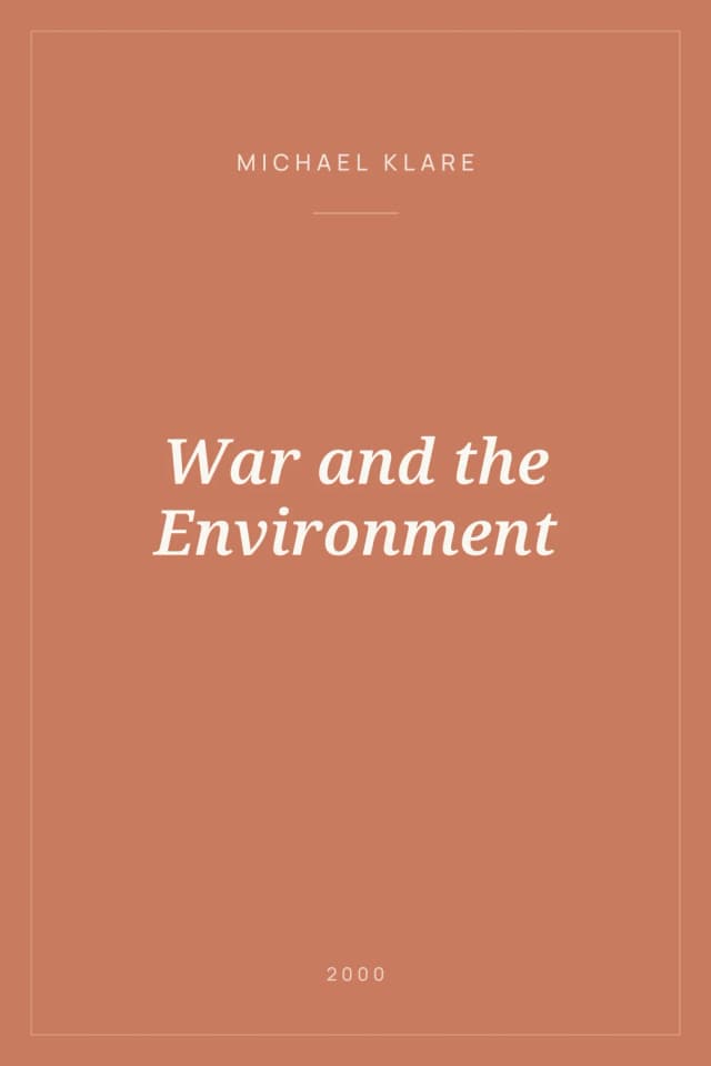 Portada de War and the Environment