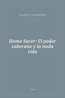 Portada de Homo Sacer: El poder soberano y la nuda vida