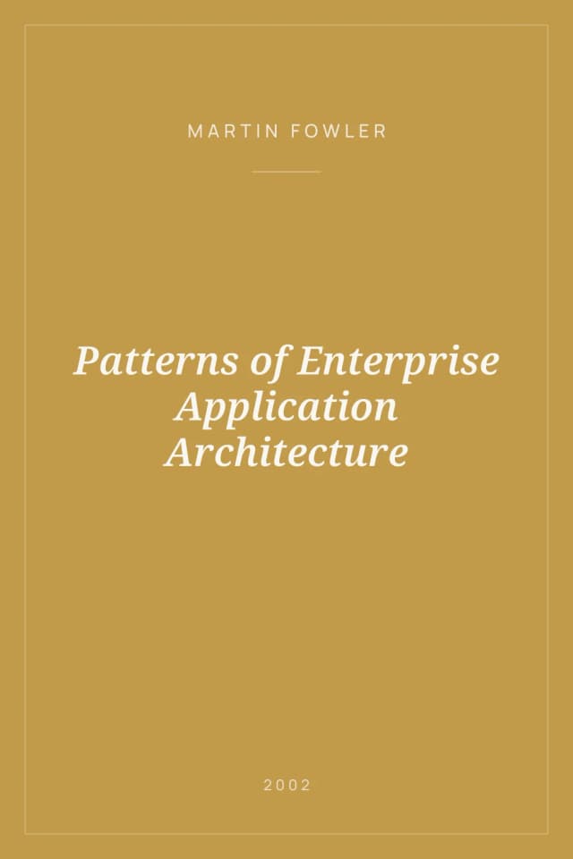 Portada de Patterns of Enterprise Application Architecture